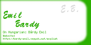 emil bardy business card