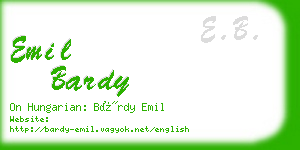 emil bardy business card